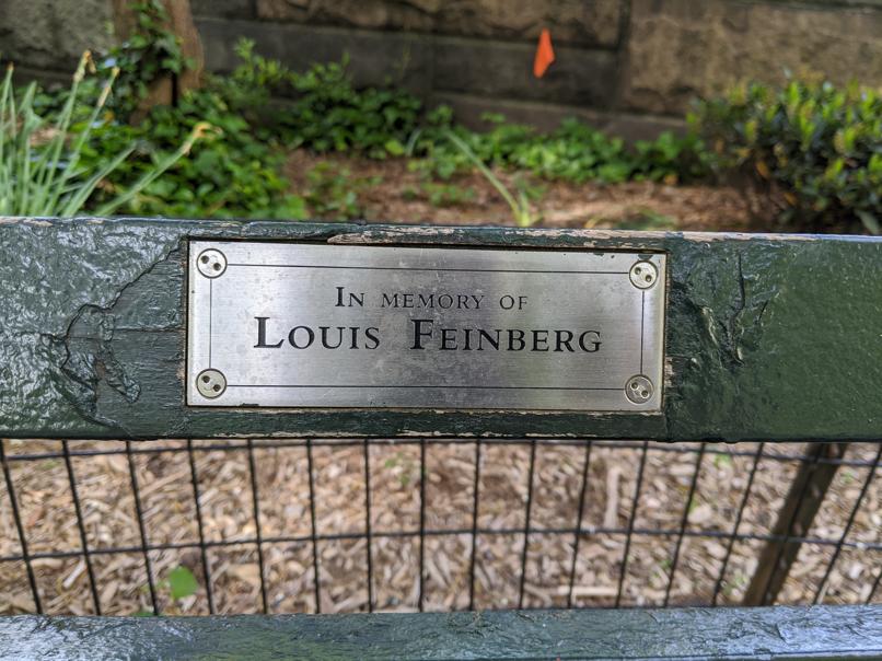 I saw this bench in Central Park