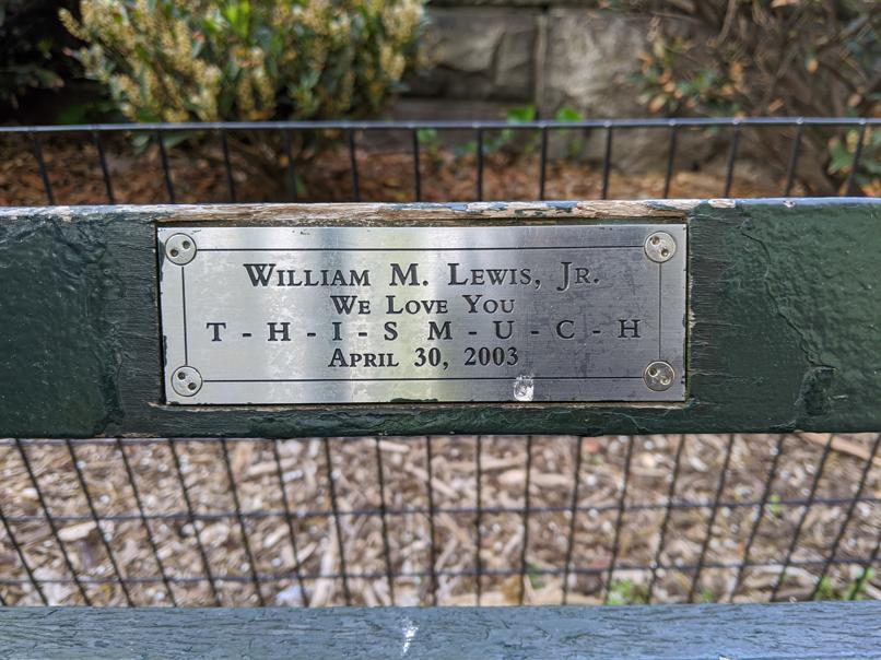 I saw this bench in Central Park