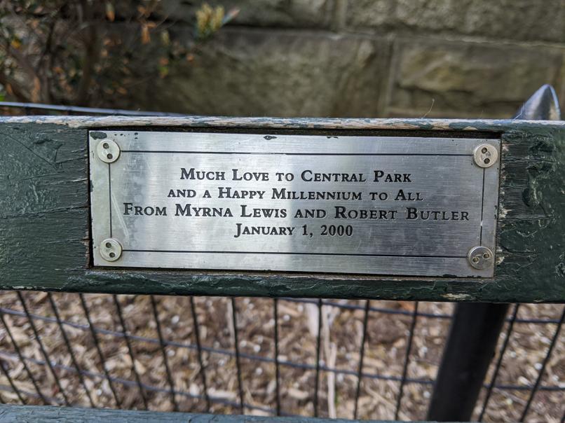 I saw this bench in Central Park