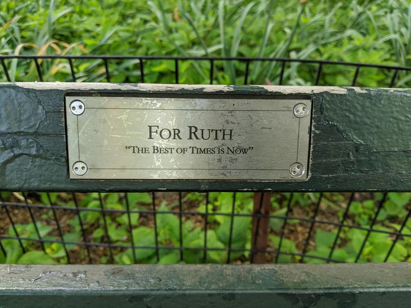 I saw this bench in Central Park