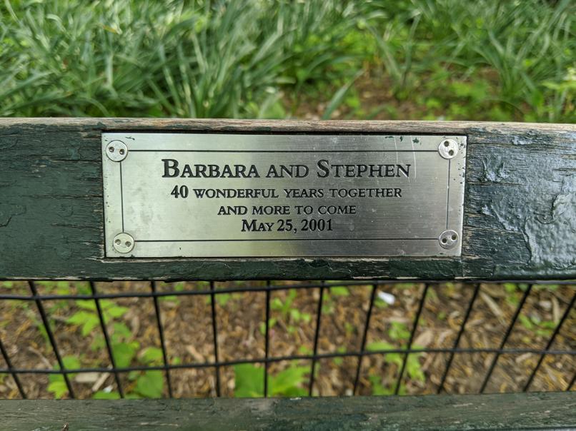 I saw this bench in Central Park