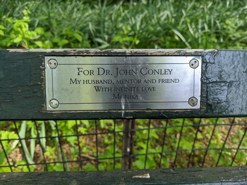 I saw this bench in Central Park