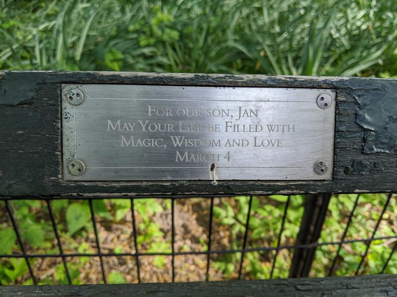 I saw this bench in Central Park