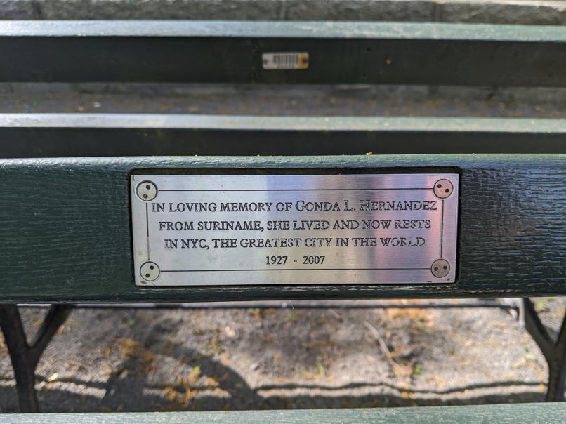 I saw this bench in Central Park