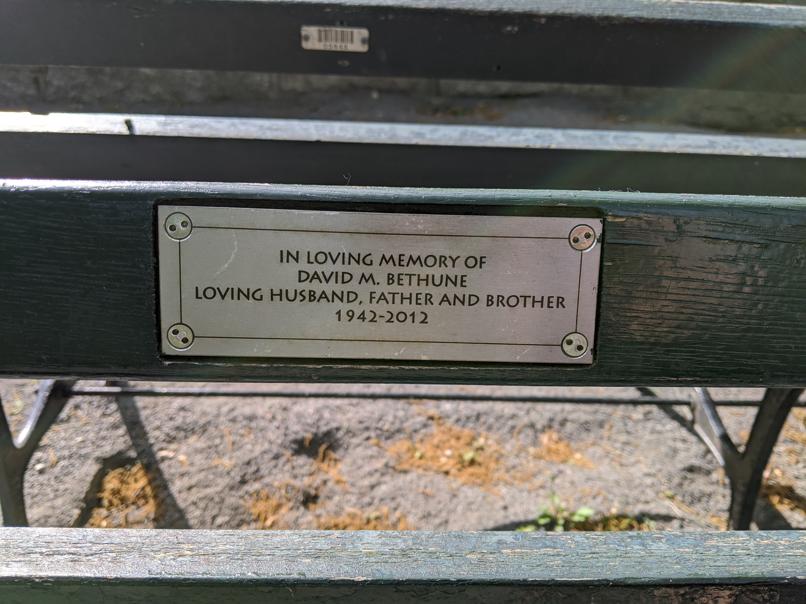 I saw this bench in Central Park