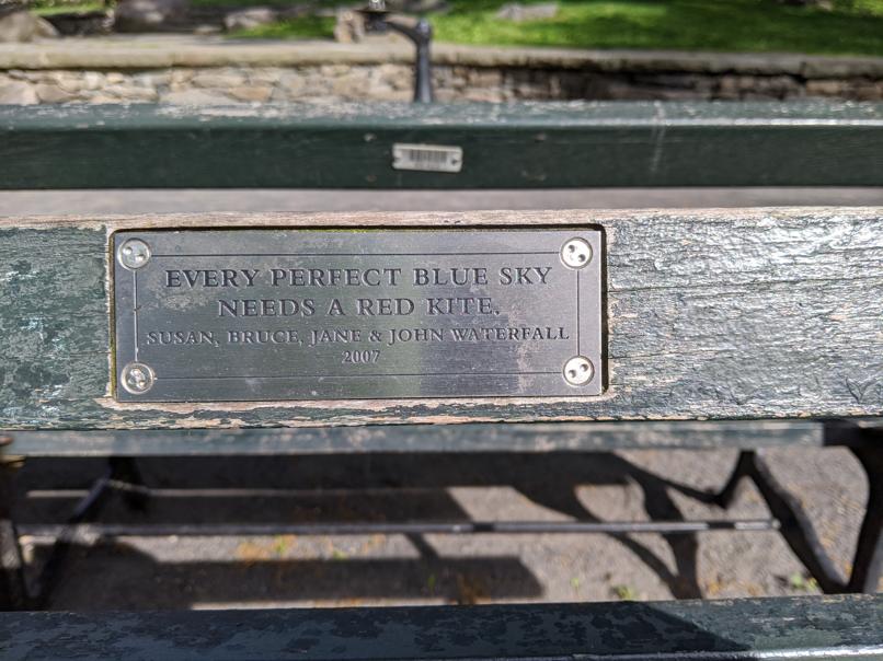 I saw this bench in Central Park