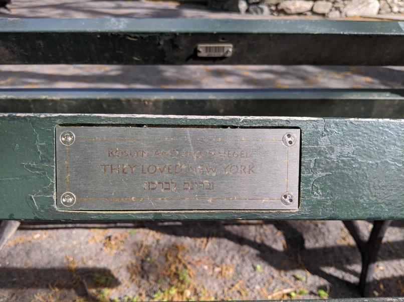 I saw this bench in Central Park