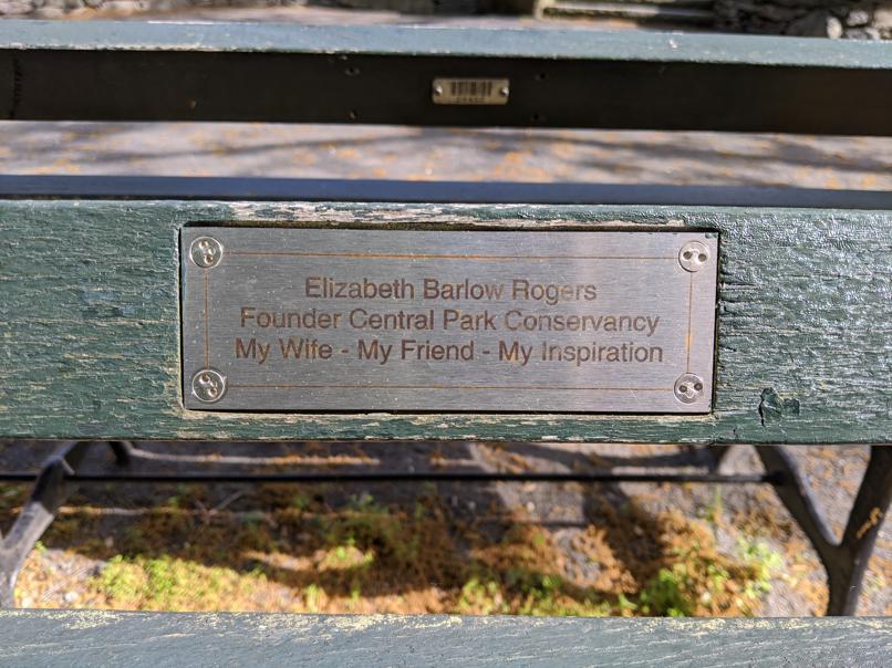 I saw this bench in Central Park