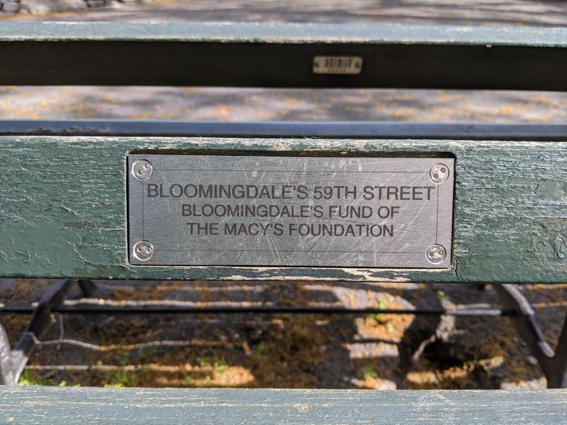 I saw this bench in Central Park