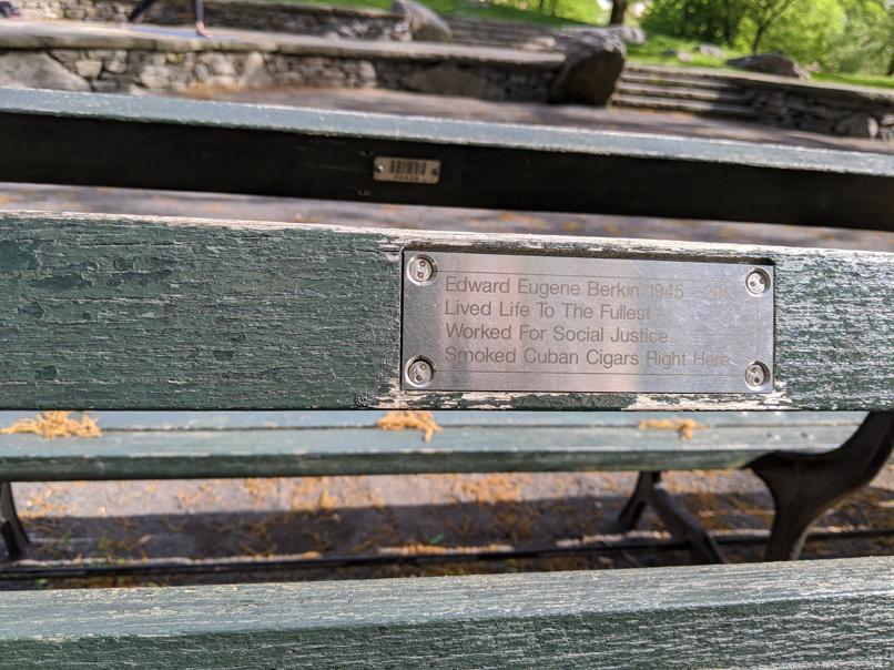 I saw this bench in Central Park