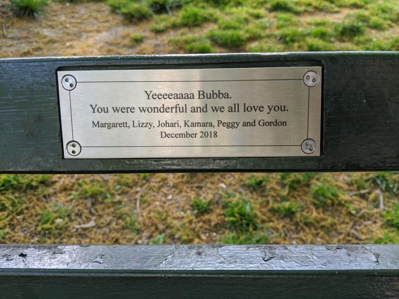 I saw this bench in Central Park