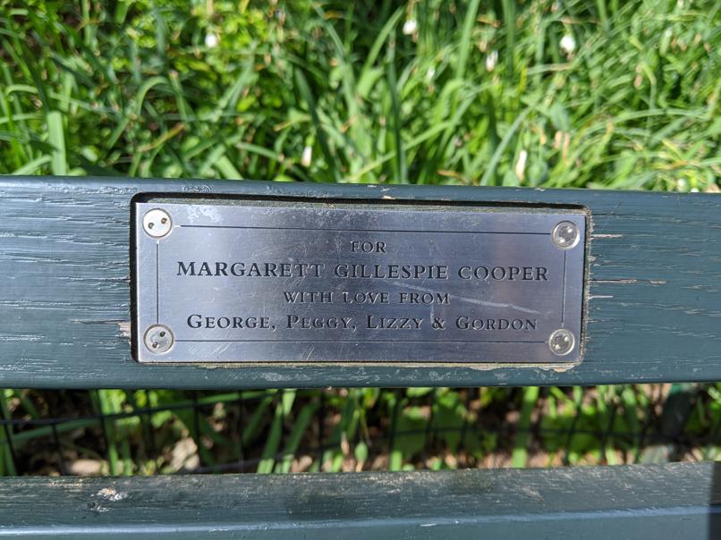 I saw this bench in Central Park