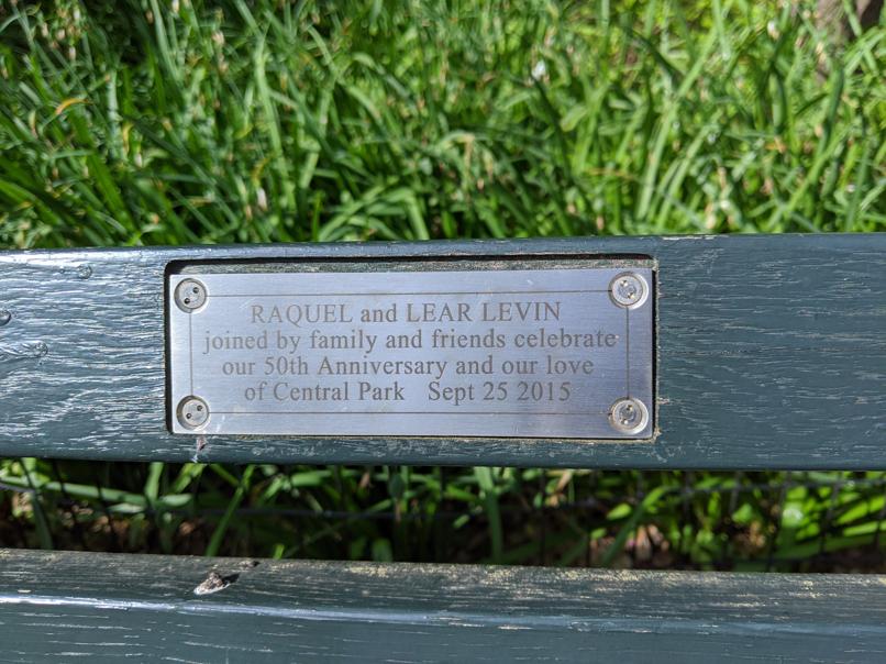 I saw this bench in Central Park