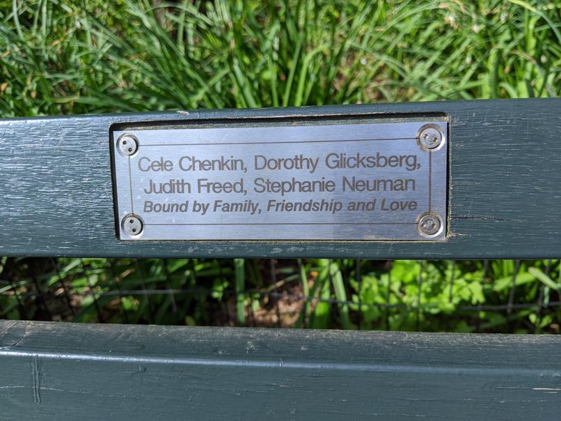 I saw this bench in Central Park