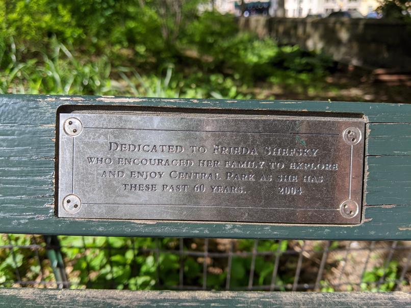 I saw this bench in Central Park