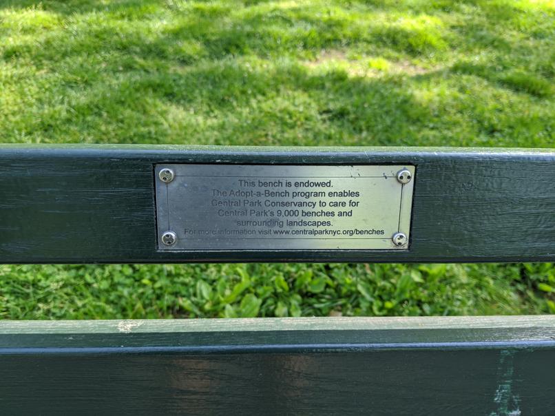 I saw this bench in Central Park