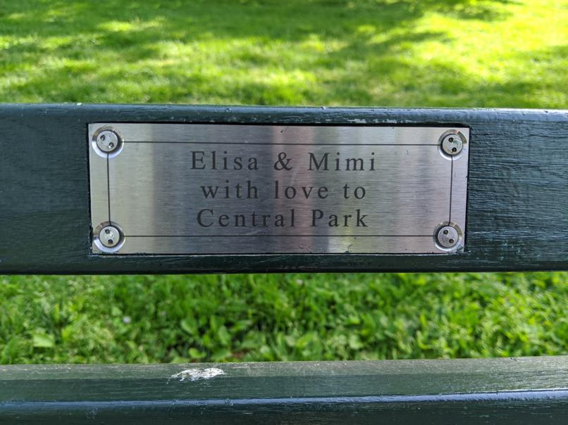 I saw this bench in Central Park