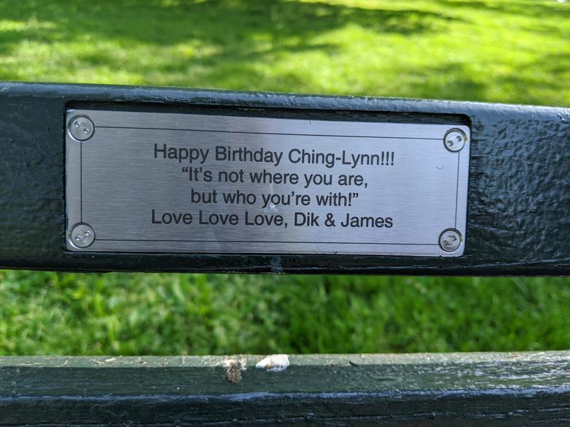 I saw this bench in Central Park