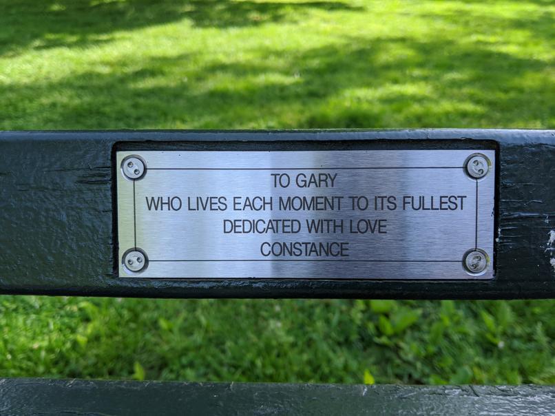 I saw this bench in Central Park