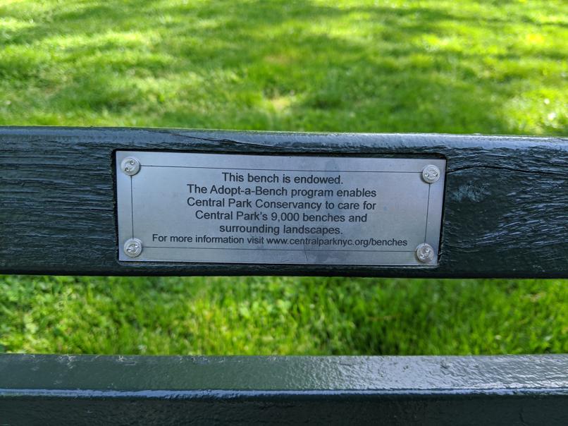 I saw this bench in Central Park