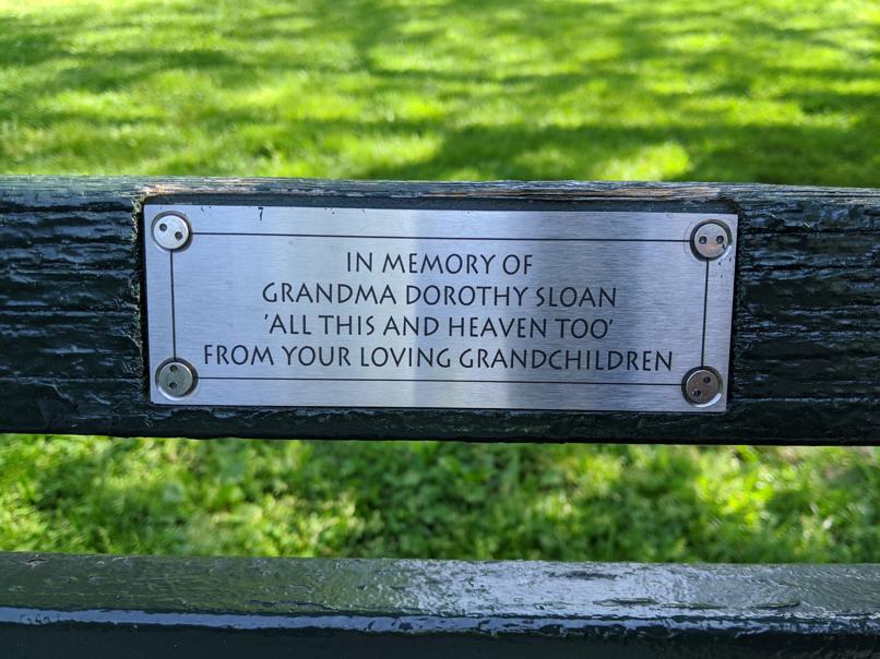 I saw this bench in Central Park