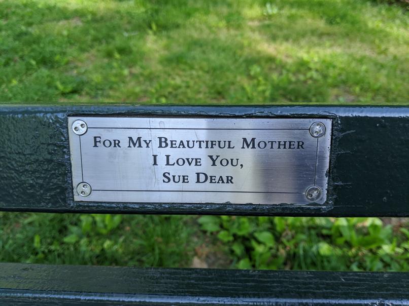 I saw this bench in Central Park