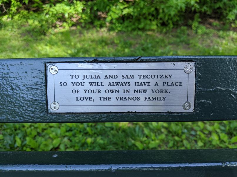 I saw this bench in Central Park