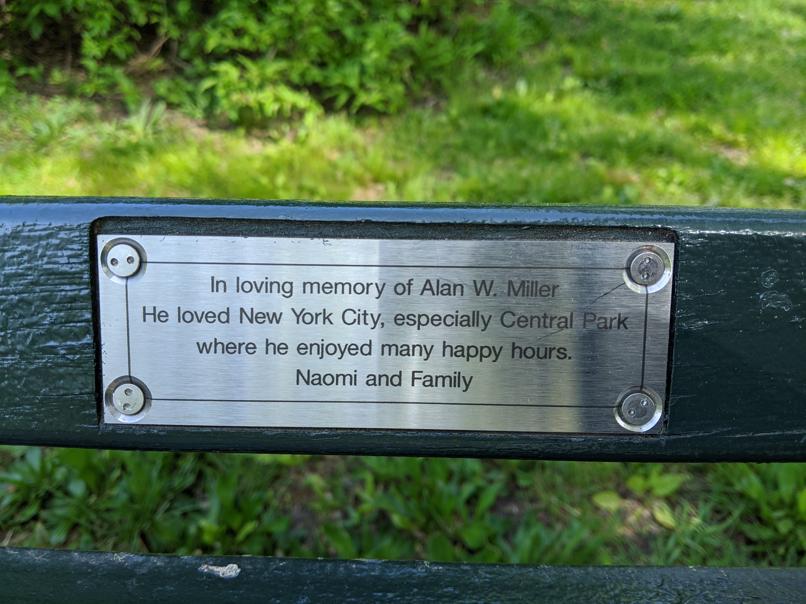 I saw this bench in Central Park