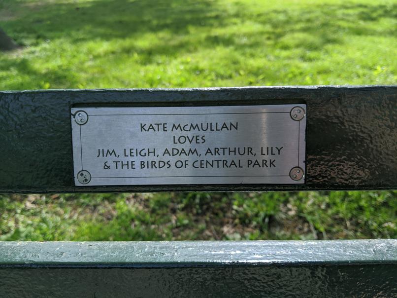 I saw this bench in Central Park