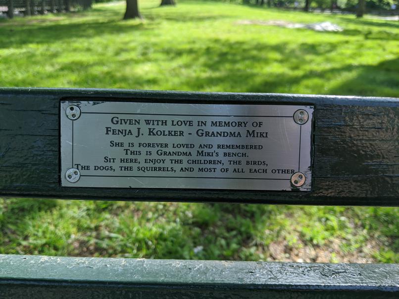 I saw this bench in Central Park