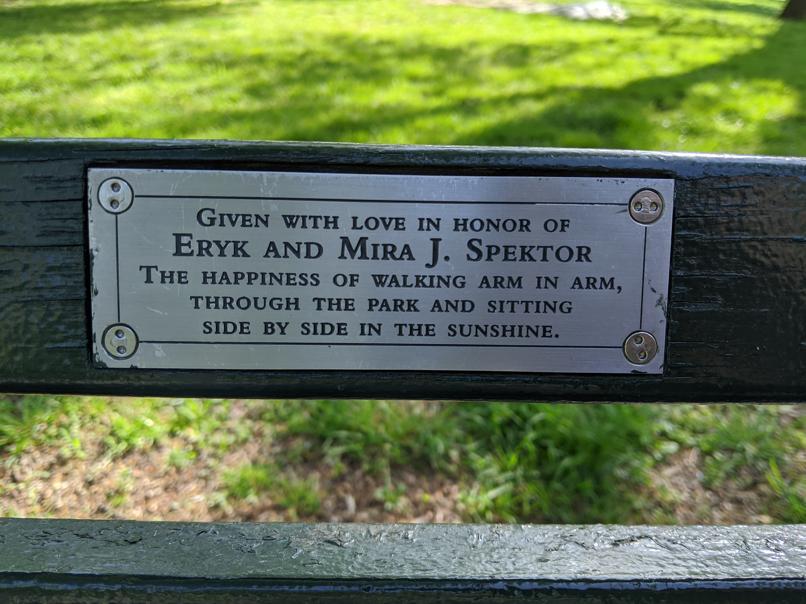 I saw this bench in Central Park