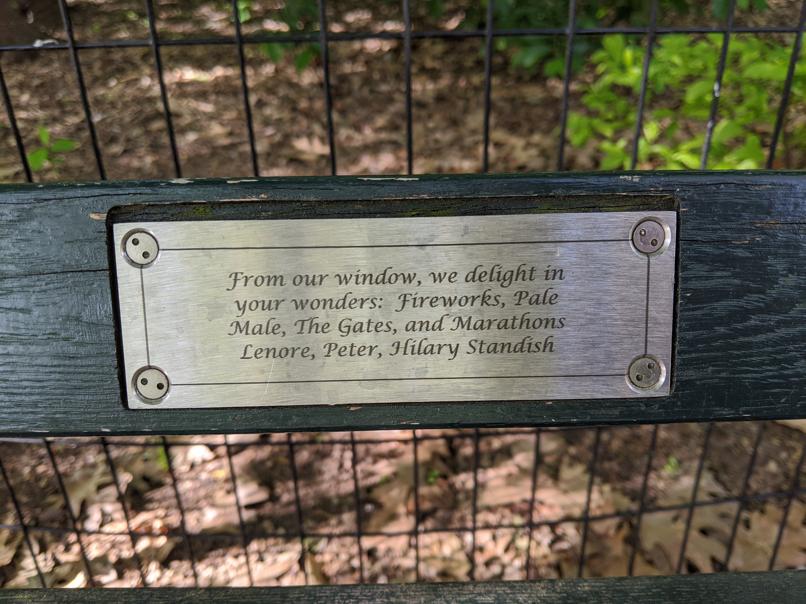 I saw this bench in Central Park