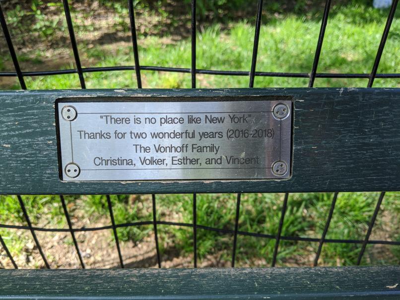 I saw this bench in Central Park