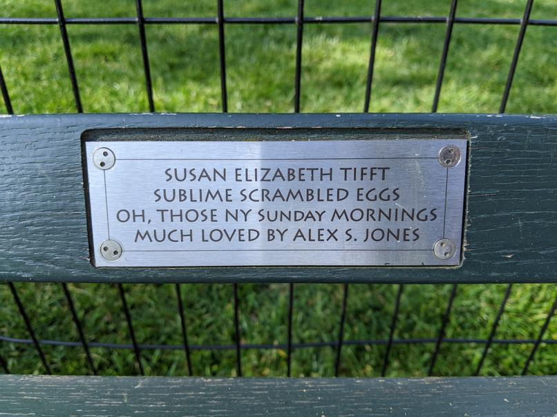 I saw this bench in Central Park