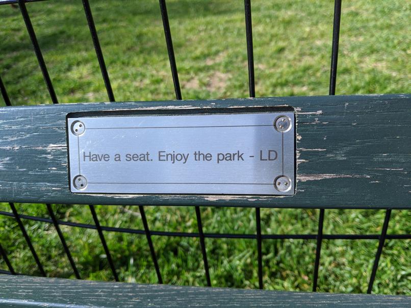 I saw this bench in Central Park