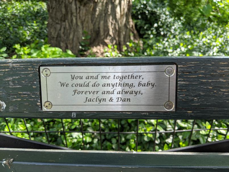 I saw this bench in Central Park