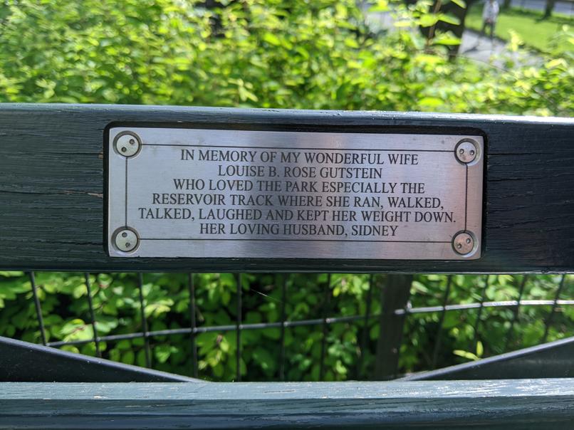 I saw this bench in Central Park