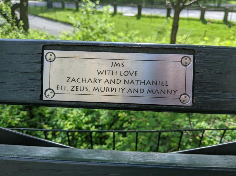 I saw this bench in Central Park