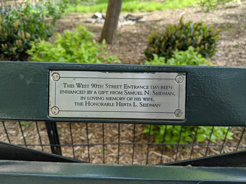 I saw this bench in Central Park