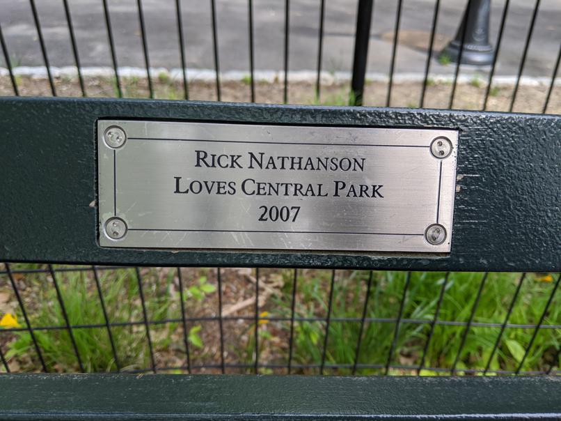 I saw this bench in Central Park