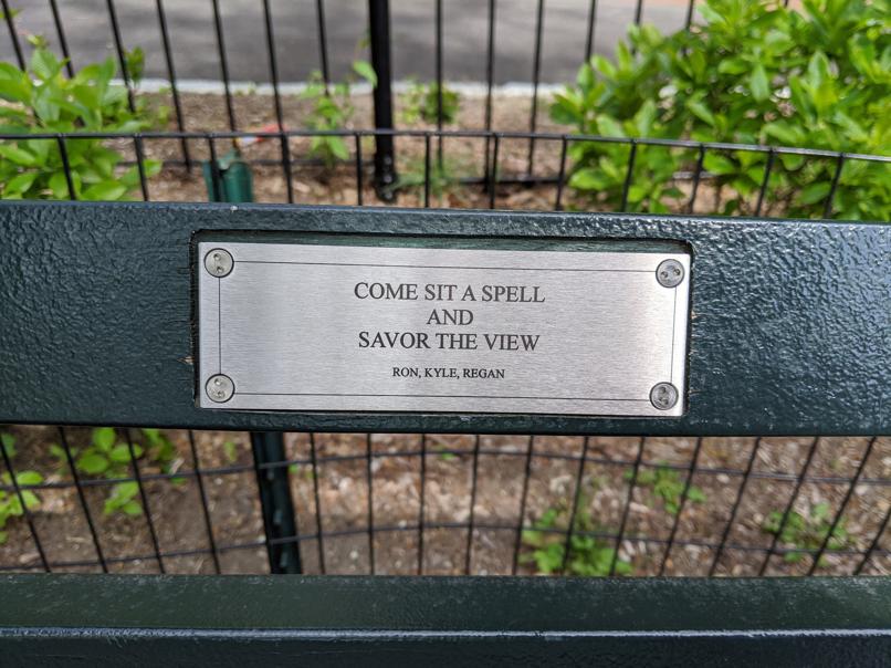 I saw this bench in Central Park