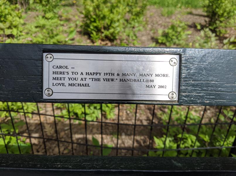 I saw this bench in Central Park