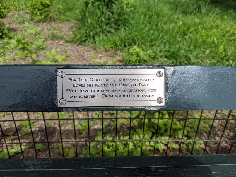 I saw this bench in Central Park