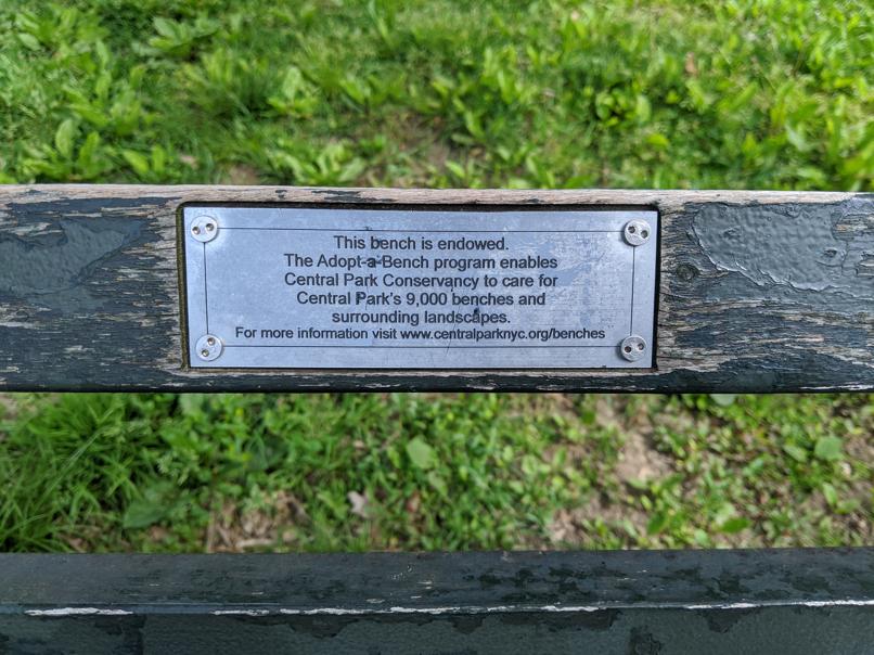 I saw this bench in Central Park