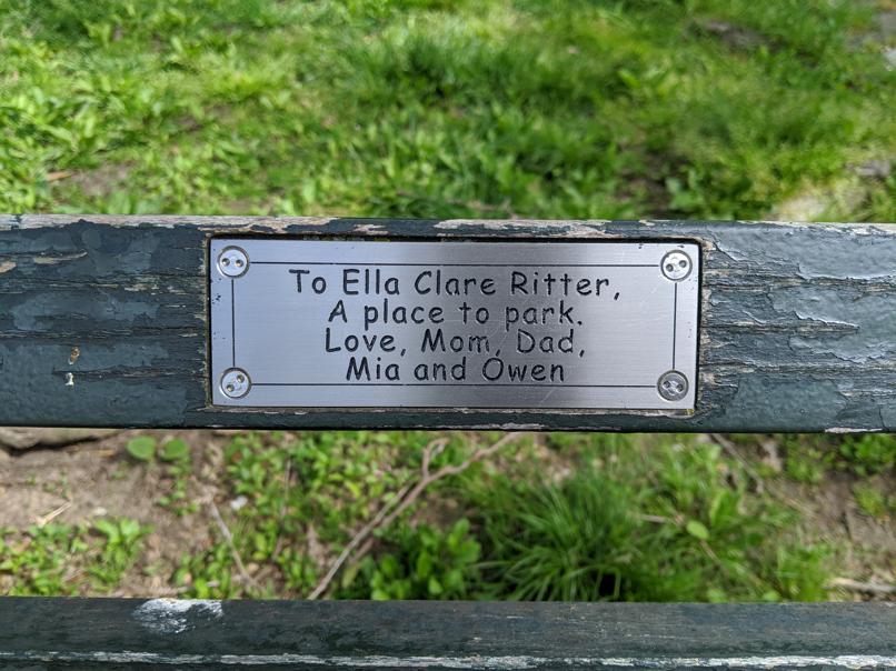 I saw this bench in Central Park