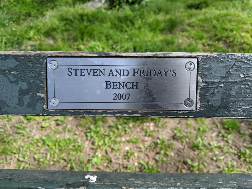 I saw this bench in Central Park