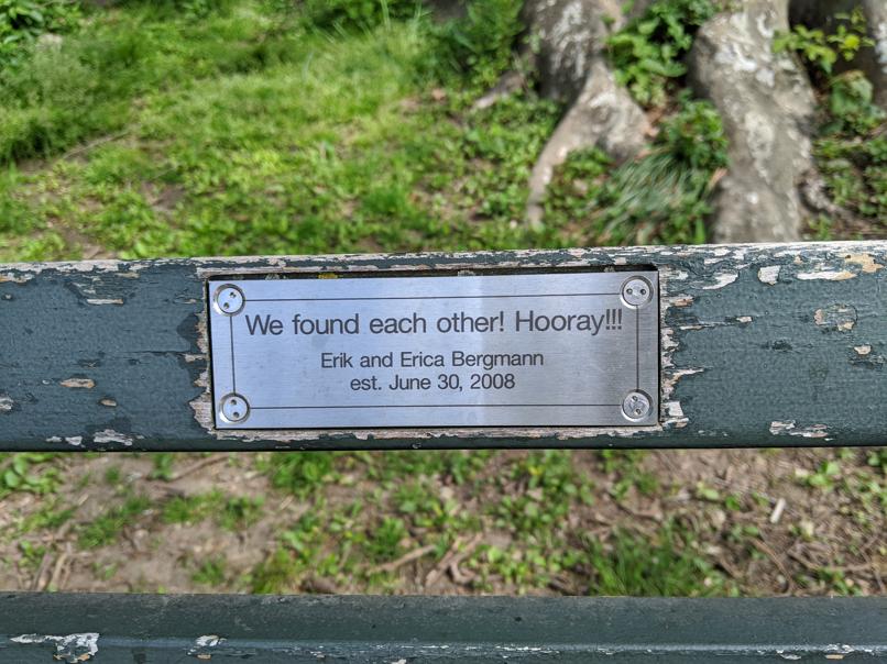 I saw this bench in Central Park