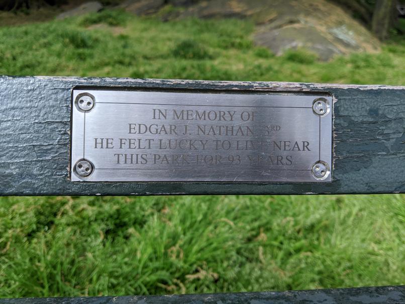 I saw this bench in Central Park