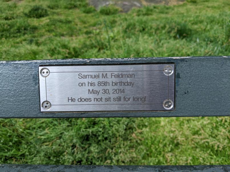 I saw this bench in Central Park