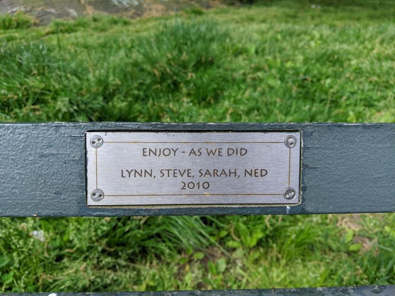 I saw this bench in Central Park